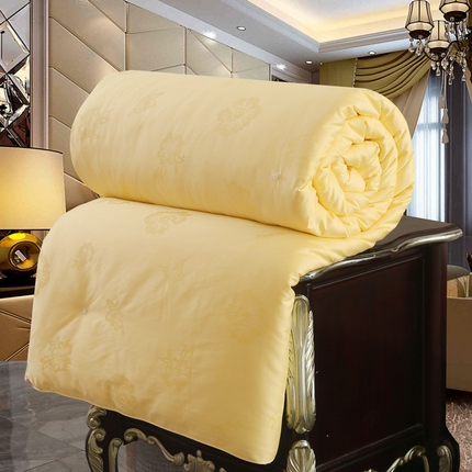 安逸恋 2025新款100s纯棉提花桑蚕丝被 黄色