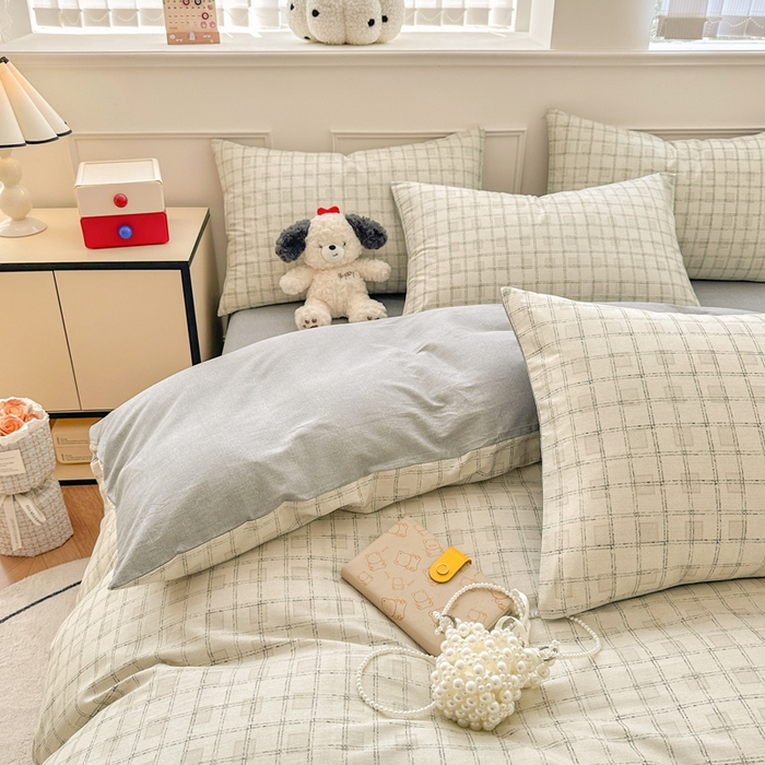 91家纺网 家纺一手货源 找家纺 柠馨 2025新款13372全棉印花四件套 空白格