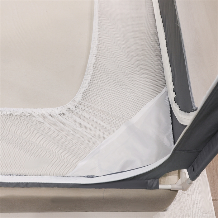 91家纺网 家纺一手货源 找家纺 青竹苑 2025新款双层雪纺边回底外穿坐床 绅士灰