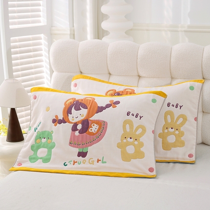 91家纺网 家纺一手货源 找家纺 （总）朴尔家纺-毛巾被 2025新款萌萌系八层纯棉加厚纱布枕巾