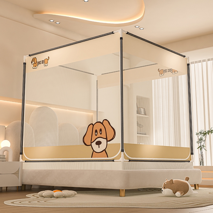 91家纺网 家纺一手货源 找家纺 青竹苑 2025新款烫画外穿防摔坐床蚊帐 修狗修狗