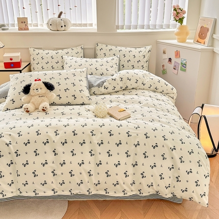 柠馨 2025新款13372全棉学生三件套单人宿舍三件套四件套 大眼萌