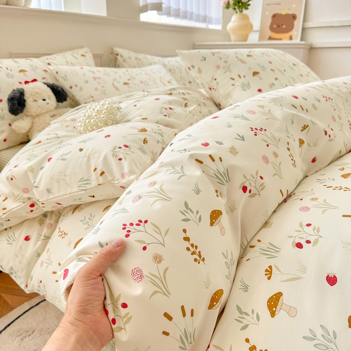 91家纺网 家纺一手货源 找家纺 柠馨 2025新款13372全棉学生三件套单人宿舍三件套四件套 阳光森林