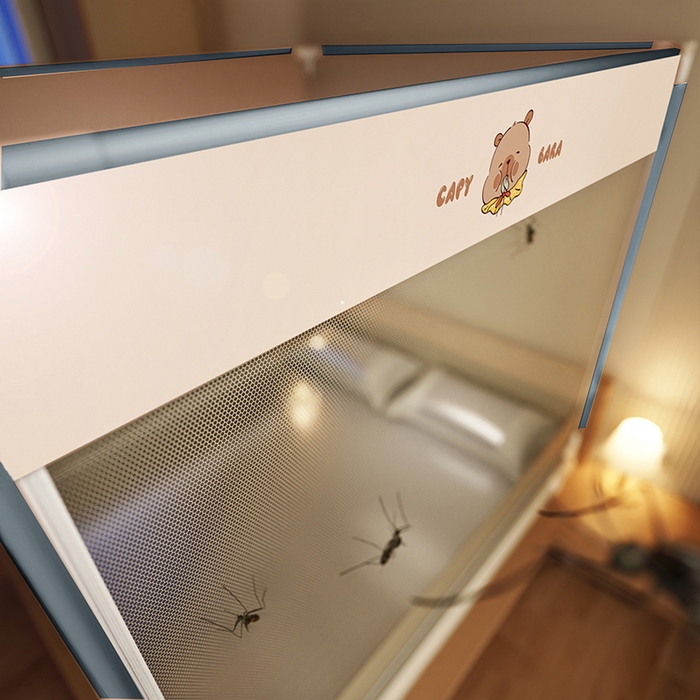 91家纺网 家纺一手货源 找家纺 青竹苑 2025新款口袋款外穿防摔坐床蚊帐 卡皮巴拉