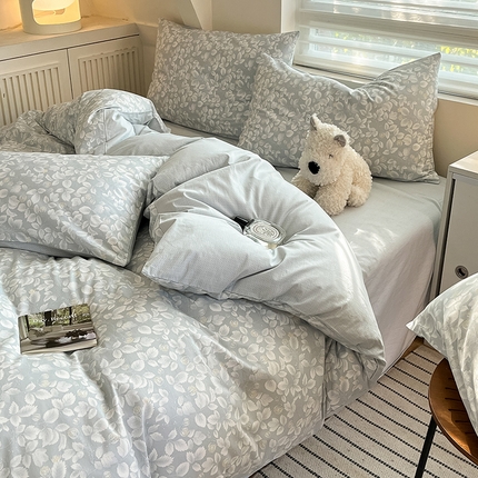 柠馨 2025新款13372全棉印花四件套 叶澜