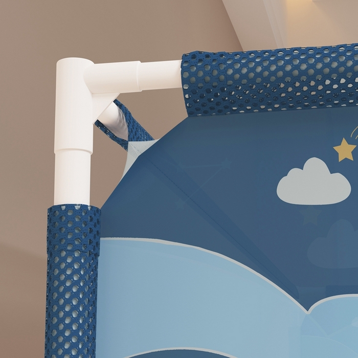 91家纺网 家纺一手货源 找家纺 青竹苑 2025新款双门全底外穿坐床式蚊帐儿童防摔防蚊拉链方帐 卡通-太空漫步