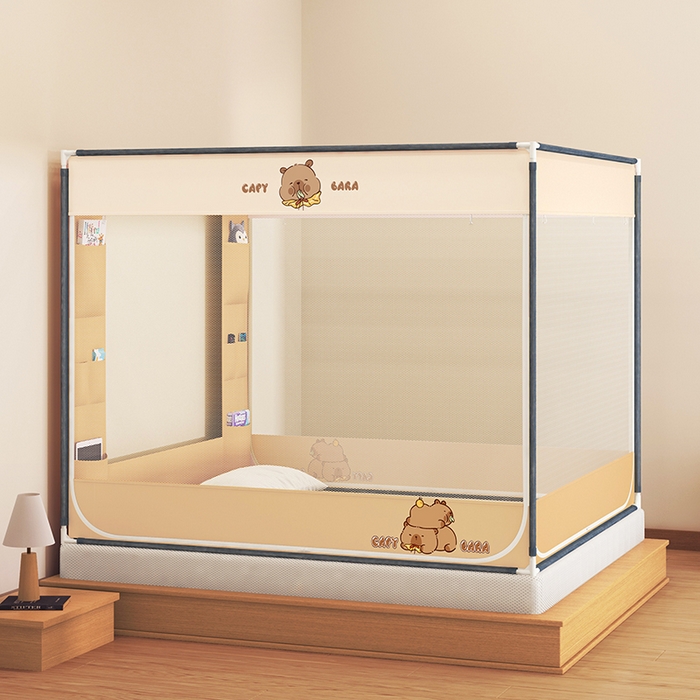 91家纺网 家纺一手货源 找家纺 青竹苑 2025新款口袋款外穿防摔坐床蚊帐 卡皮巴拉