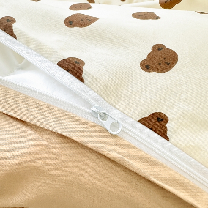 91家纺网 家纺一手货源 找家纺 柠馨 2025新款13372全棉床单床笠枕套被套单品系列-单被套 卡夫熊