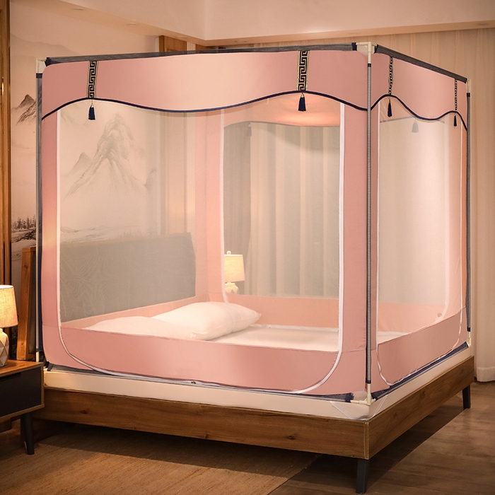 91家纺网 家纺一手货源 找家纺 （总）青竹苑 2025新款外穿中式坐床全底防摔蚊帐