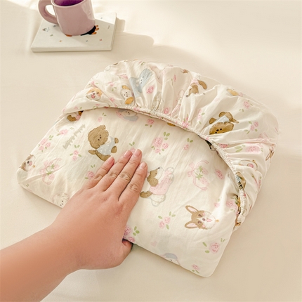 91家纺网 家纺一手货源 找家纺 （总）温眠 2025新款A类亲肤水洗棉可爱卡通印花床笠