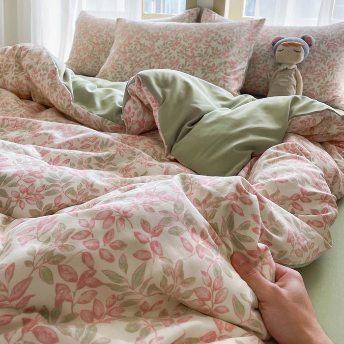 91家纺网 家纺一手货源 找家纺 仟网汇 2025新款针织双层纱AB版四件套 美嘉