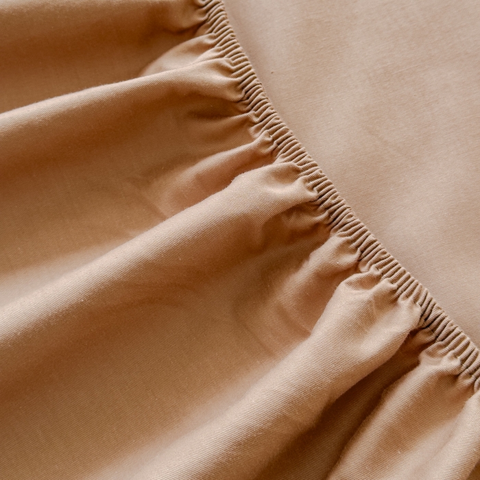 91家纺网 家纺一手货源 找家纺 2025床笠全棉纯色床笠双拼简约床笠三件套可定制 摩卡