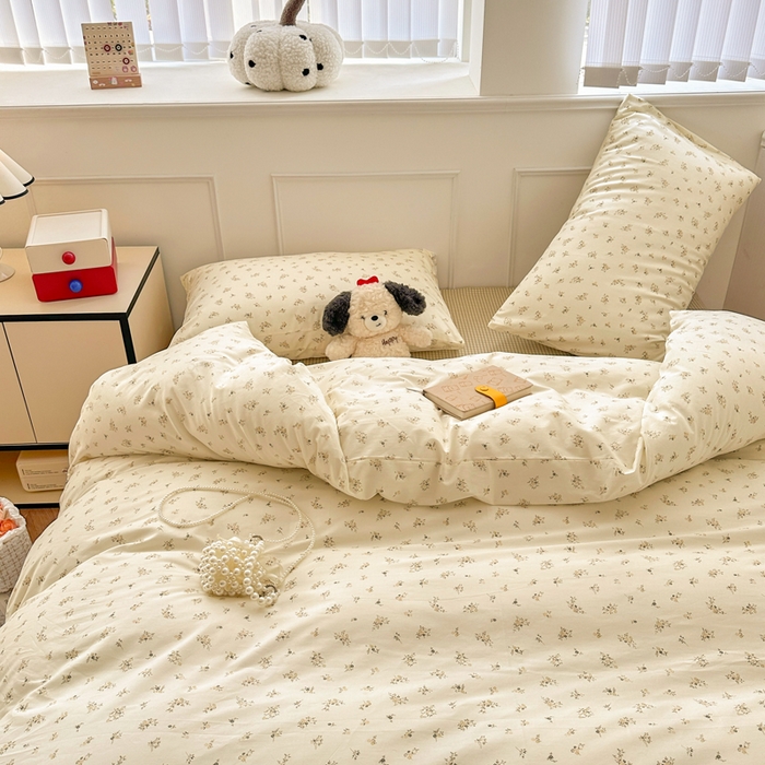 91家纺网 家纺一手货源 找家纺 柠馨 2025新款13372全棉学生三件套单人宿舍三件套四件套 倾心