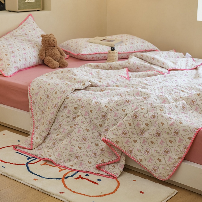 91家纺网 家纺一手货源 找家纺 买家秀 爆款不断货A类母婴级双层纱大豆被子春秋被秋冬被大豆纤维被子被芯空调被20%大豆被子夏被夏凉被 芭比熊