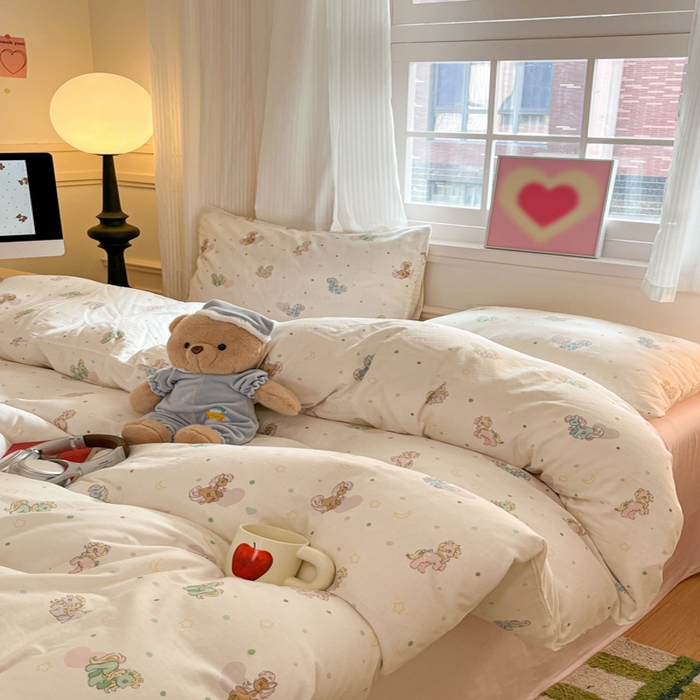 91家纺网 家纺一手货源 找家纺 博雅 2025新款全棉A类双层纱四件套 小马宝莉