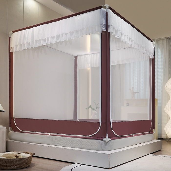 91家纺网 家纺一手货源 找家纺 青竹苑 2025新款双层雪纺边回底外穿坐床 太妃紫