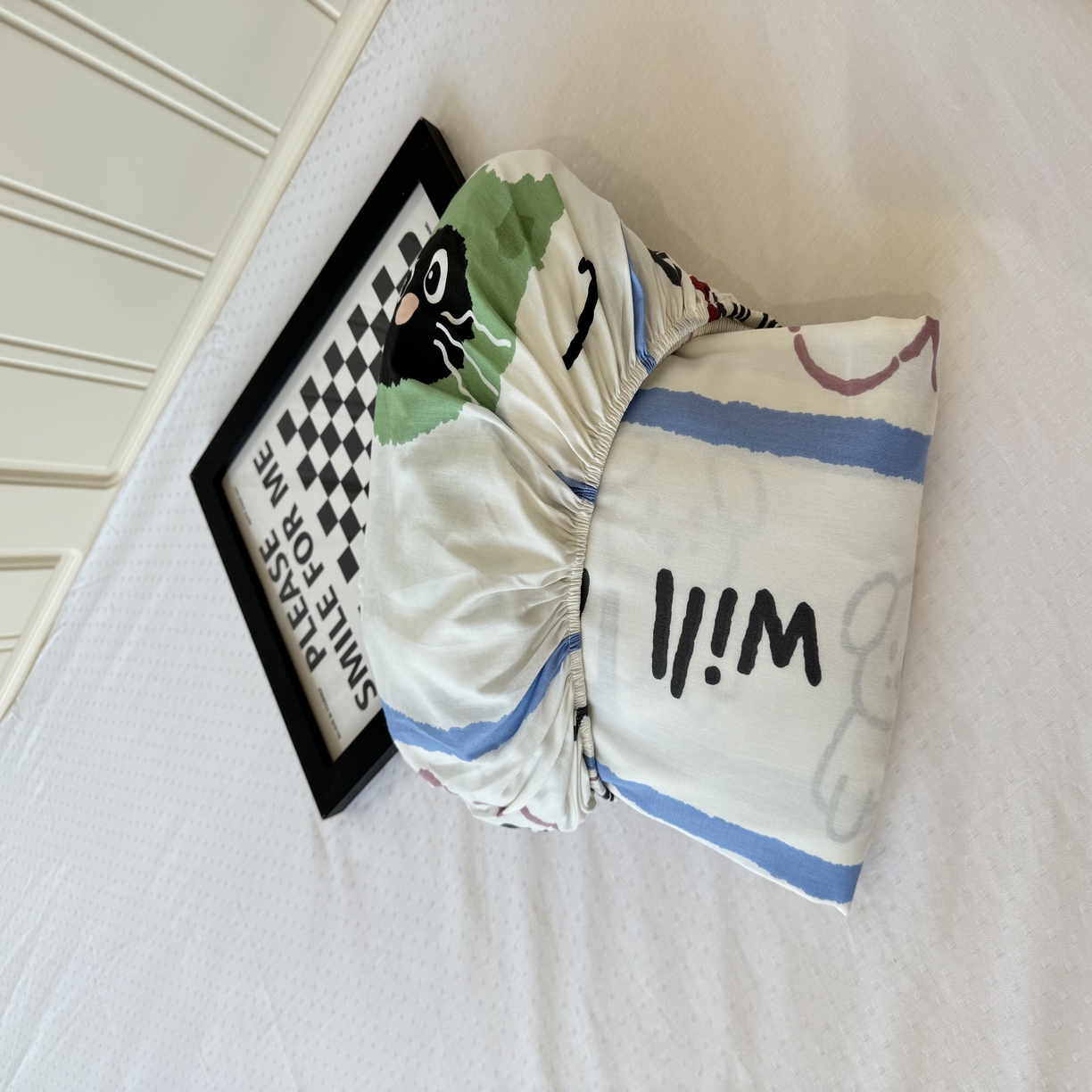 91家纺网 家纺一手货源 找家纺 柠馨 2025新款13372全棉床单床笠枕套被套单品系列-单床笠 喵星人