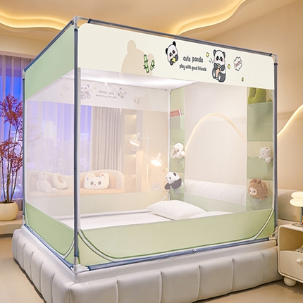 青竹苑 2025新款口袋款外穿防摔坐床蚊帐 可爱熊猫