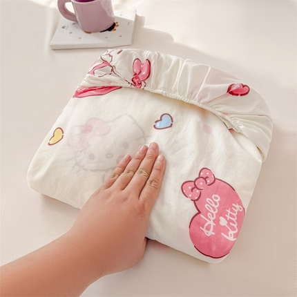 91家纺网 家纺一手货源 找家纺 （总）温眠 2025新款A类亲肤水洗棉可爱卡通印花床笠