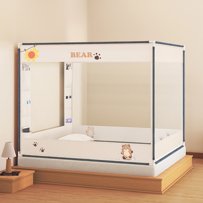 91家纺网 家纺一手货源 找家纺 （总）青竹苑 2025新款口袋款外穿防摔坐床蚊帐