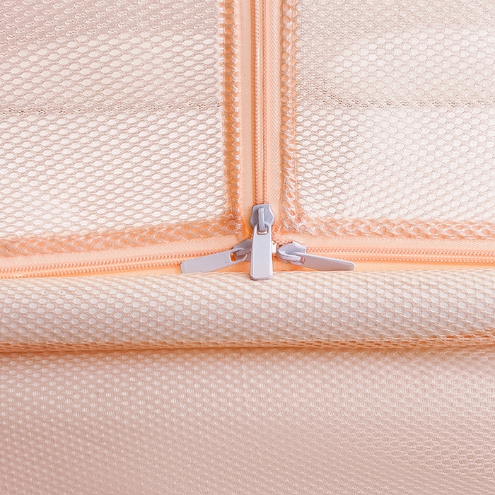 91家纺网 家纺一手货源 找家纺 青竹苑 2025新款紫荆花床笠式坐床防摔蚊帐 玉粉色