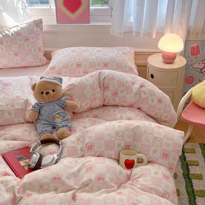 91家纺网 家纺一手货源 找家纺 博雅 2025新款全棉A类双层纱四件套 小奶猫