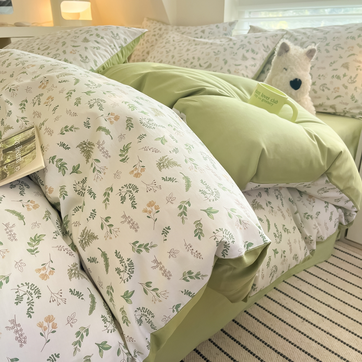 91家纺网 家纺一手货源 找家纺 柠馨 2025新款13372全棉床单床笠枕套被套单品系列-单被套 复苏