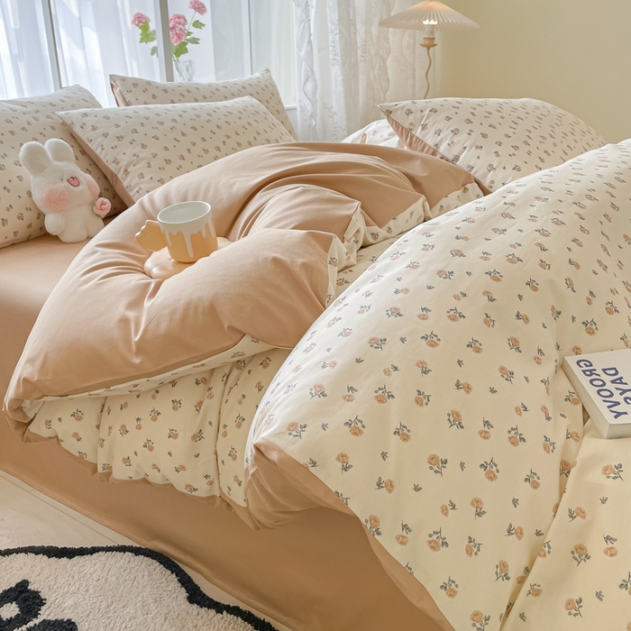 91家纺网 家纺一手货源 找家纺 柠馨 2025新款13372全棉床单床笠枕套被套单品系列-单被套 馥郁