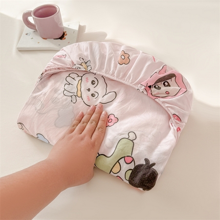 91家纺网 家纺一手货源 找家纺 （总）温眠 2025新款A类亲肤水洗棉可爱卡通印花床笠