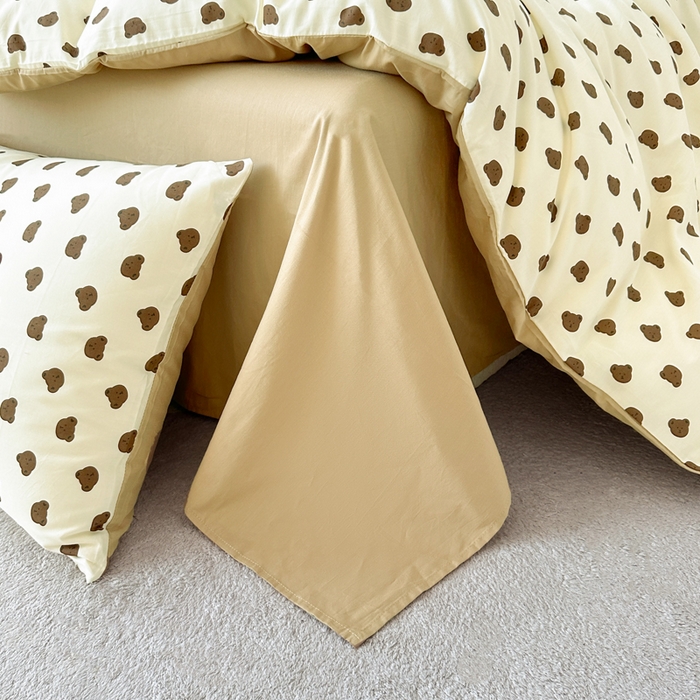 91家纺网 家纺一手货源 找家纺 柠馨 2025新款13372全棉印花四件套 卡夫小熊