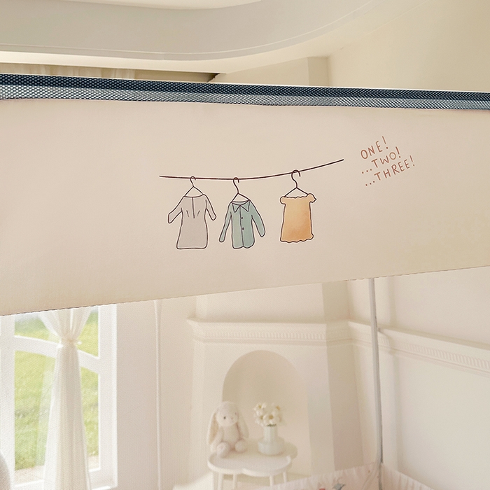 91家纺网 家纺一手货源 找家纺 青竹苑 2025新款三门大版上下布印花外穿坐床蚊帐床笠式防摔方帐 丛林生活