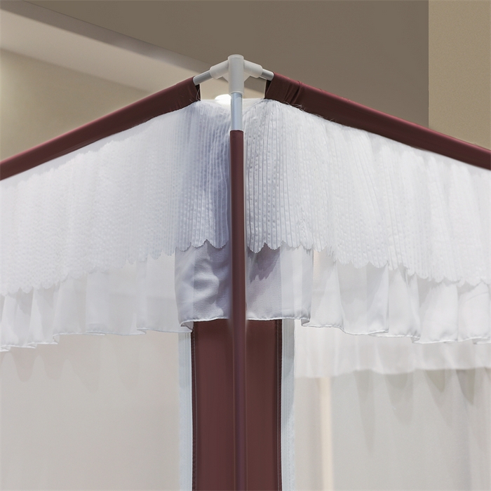 91家纺网 家纺一手货源 找家纺 青竹苑 2025新款双层雪纺边回底外穿坐床 太妃紫