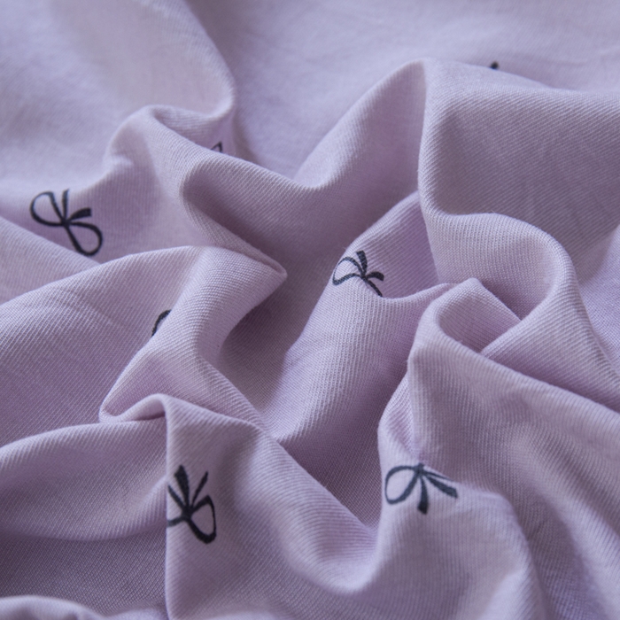 91家纺网 家纺一手货源 找家纺 利禾家纺 2025新款针织天竺棉水洗棉四件套被套学生宿舍三件套床单款 莫奈紫