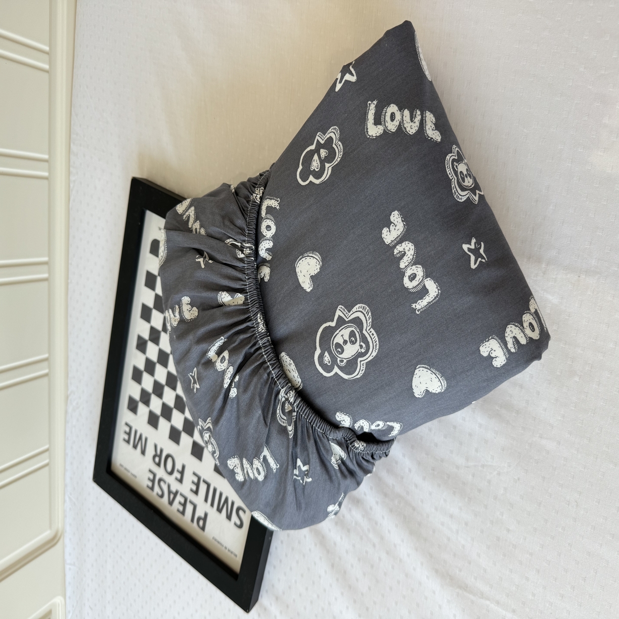 91家纺网 家纺一手货源 找家纺 柠馨 2025新款13372全棉床单床笠枕套被套单品系列-单床笠 百变小熊喵