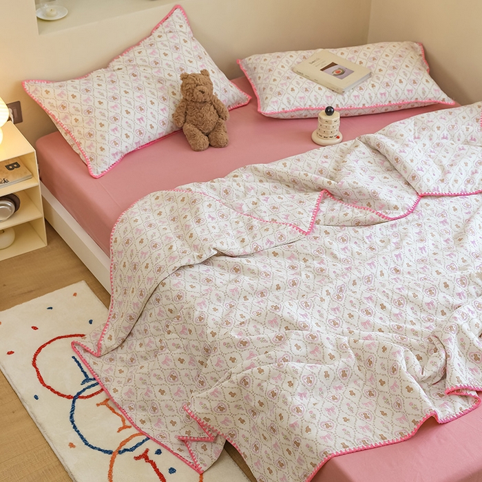 91家纺网 家纺一手货源 找家纺 买家秀 爆款不断货A类母婴级双层纱大豆被子春秋被秋冬被大豆纤维被子被芯空调被20%大豆被子夏被夏凉被 芭比熊