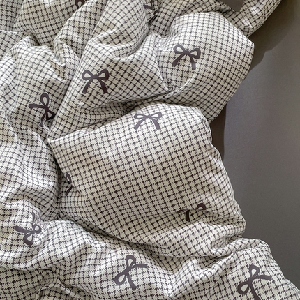 91家纺网 家纺一手货源 找家纺 （总）仟网汇 2025新款针织双层纱AB版四件套