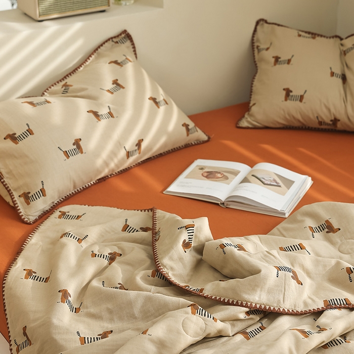 91家纺网 家纺一手货源 找家纺 买家秀 爆款不断货A类母婴级双层纱大豆被子春秋被秋冬被大豆纤维被子被芯空调被20%大豆被子夏被夏凉被 腊肠狗狗1