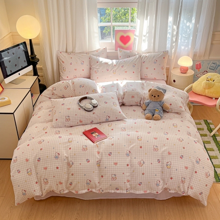 91家纺网 家纺一手货源 找家纺 （总）博雅 2025新款全棉A类双层纱四件套