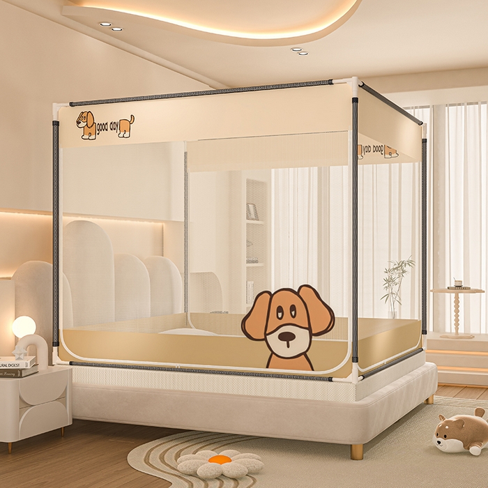 91家纺网 家纺一手货源 找家纺 青竹苑 2025新款烫画外穿防摔坐床蚊帐 修狗修狗