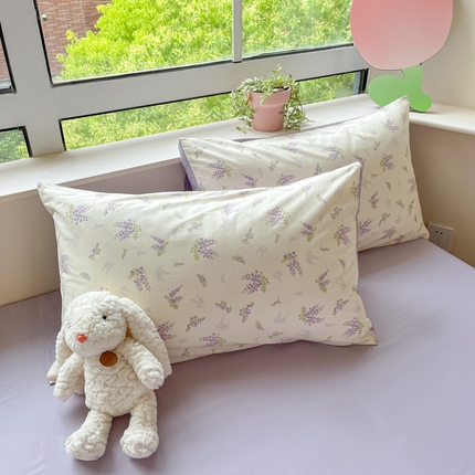 柠馨 2025新款13372全棉床单床笠枕套被套单品系列-单枕套 浅薇