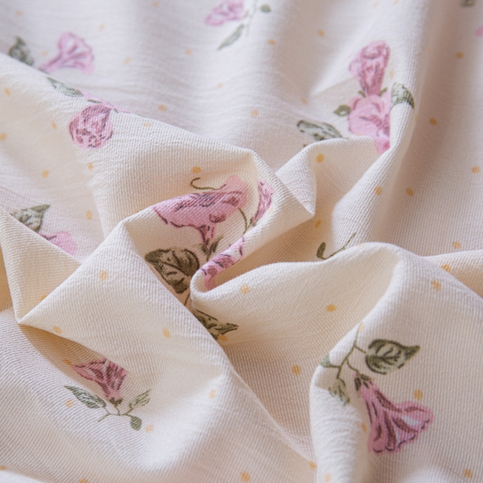 91家纺网 家纺一手货源 找家纺 利禾家纺 2025新款针织天竺棉水洗棉四件套被套学生宿舍三件套床单款 牵牛花