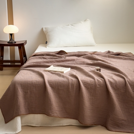 席世家四层纱布毯 焦糖咖