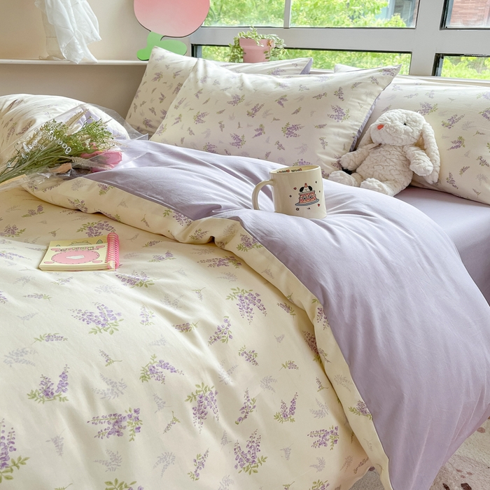 91家纺网 家纺一手货源 找家纺 柠馨 2025新款13372全棉床单床笠枕套被套单品系列-单被套 浅薇