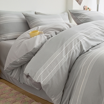 柠馨 2025新款13372全棉印花四件套 叙白