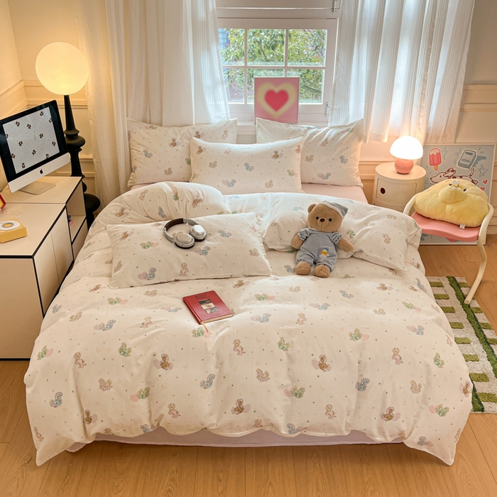 91家纺网 家纺一手货源 找家纺 博雅 2025新款全棉A类双层纱四件套 小马宝莉