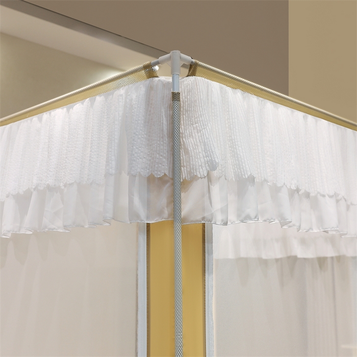 91家纺网 家纺一手货源 找家纺 青竹苑 2025新款双层雪纺边回底外穿坐床 香槟色