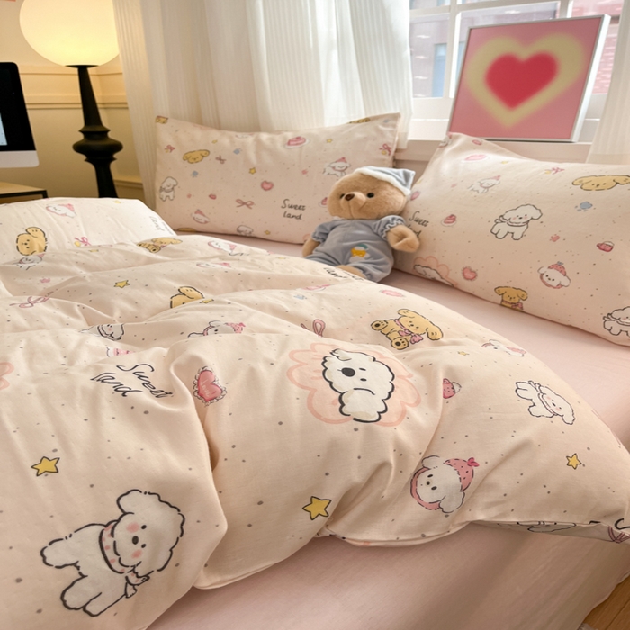 91家纺网 家纺一手货源 找家纺 （总）博雅 2025新款全棉A类双层纱四件套