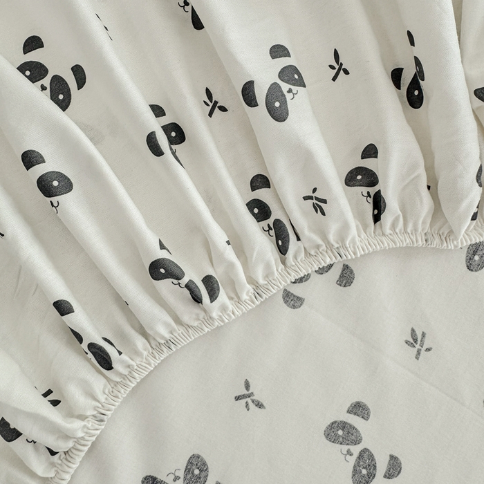 91家纺网 家纺一手货源 找家纺 柠馨 2025新款13372全棉床单床笠枕套被套单品系列-单床笠 大眼萌