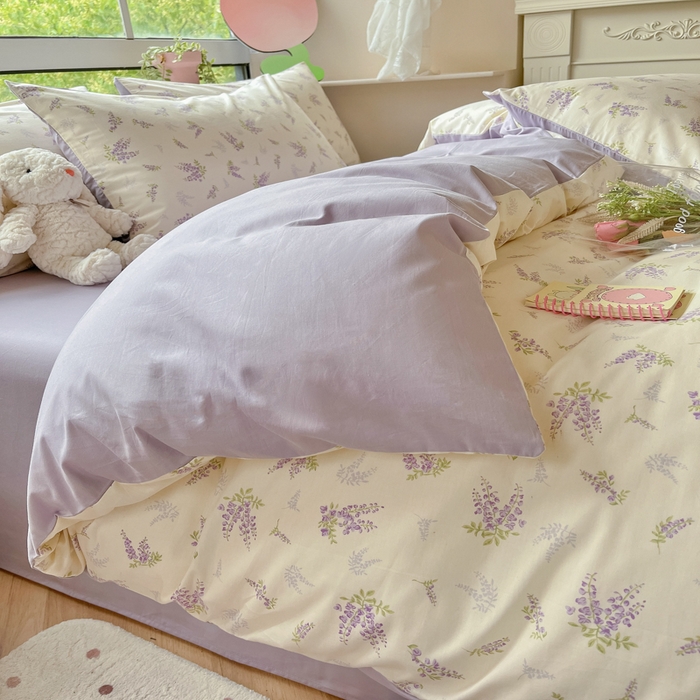 91家纺网 家纺一手货源 找家纺 柠馨 2025新款13372全棉学生三件套单人宿舍三件套四件套 浅薇