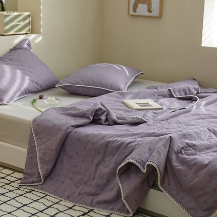 买家秀 爆款不断货A类母婴级双层纱大豆被子春秋被秋冬被大豆纤维被子被芯空调被20%大豆被子夏被夏凉被 紫樱桃